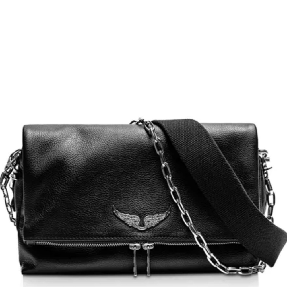 Gently used black leather Zadig & voltaire handbag